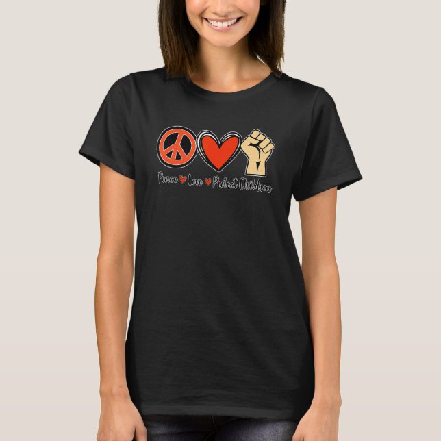 Camiseta Proteja Nossas Crianças Acabam Com A Violência Das (Frente)