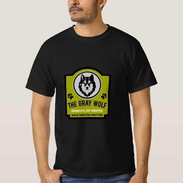 Camiseta Proteja Nossos Lobos Proteção à Vida Selvagem (Frente)