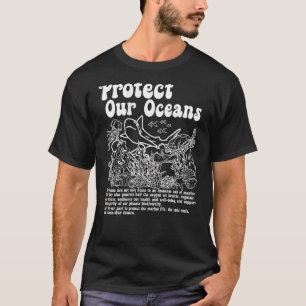 Camiseta Proteja Nossos Oceanos Respeite Os Locais Salvem A