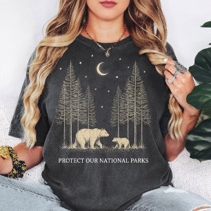 Camiseta Proteja Nossos Parques Nacionais Urso e Árvores