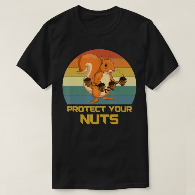 Camiseta Proteja o esquilo dos seus Loucos (Frente do Design)