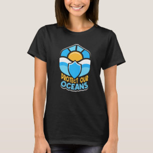 Camiseta Proteja os nossos oceanos para salvar a limpeza do
