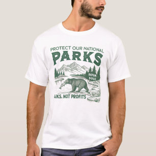 Camiseta Proteja os nossos parques nacionais de cães de def