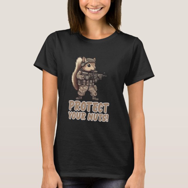Camiseta Proteja os seus Loucos Ninja Squirrel Samurai (Frente)