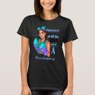 Camiseta Proteja-se Garota Mulheres Negras Guerreira Suicíd