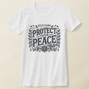 Camiseta Proteja seu Ajustado fino para a paz para as mulhe