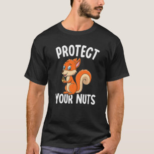 Camiseta Proteja seu esquilo engraçado com Loucos Premium