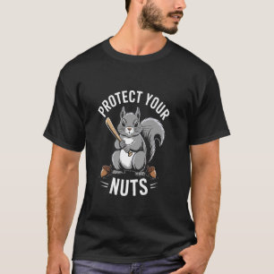 Camiseta Proteja Seus Testículos Bastão de Beisebol de Esqu