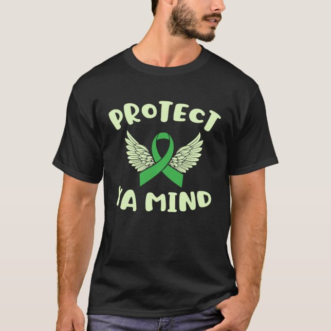 Camiseta Proteja Sua Mente Conscientização sobre Saúde Ment (Frente)