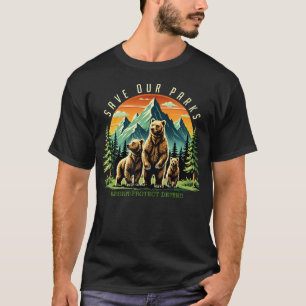 Camiseta Proteja Urso Salve Nossos Parques Resista Parque N