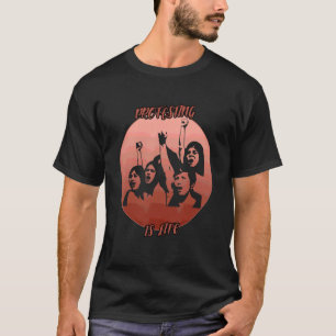 Camiseta Protestando Sombra Em Um Círculo Vermelho