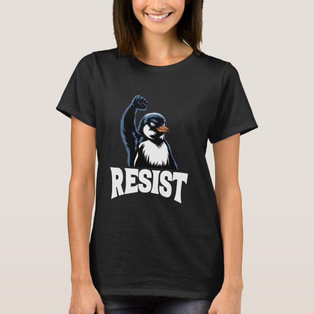Camiseta Protesto Contra Pinguins Irritado (Frente)