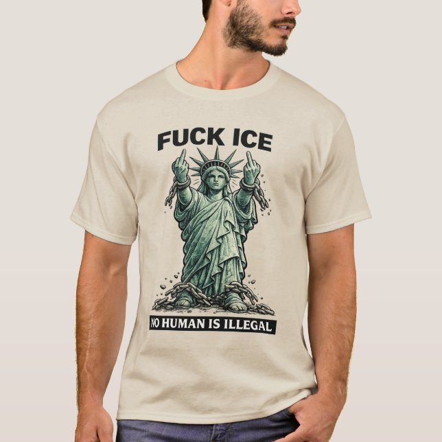 Camiseta Protesto da Estátua da Liberdade • Nenhum Ser Huma (Frente)