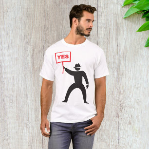 Camiseta Protesto de Figura do Stick Minimalista Sinal de N