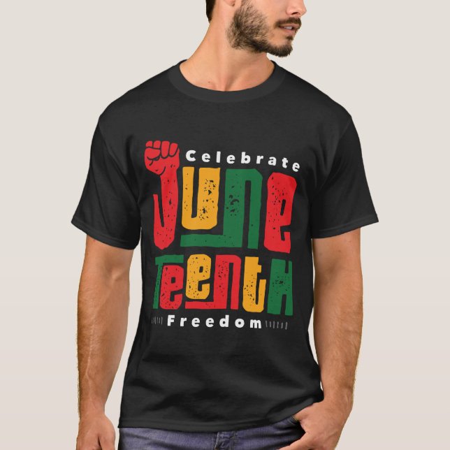 Camiseta Protesto de Liberdade do Juneteenth Ativista da Hi (Frente)
