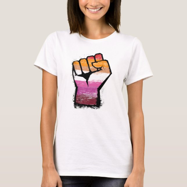 Camiseta Protesto Lésbico Punho (Frente)