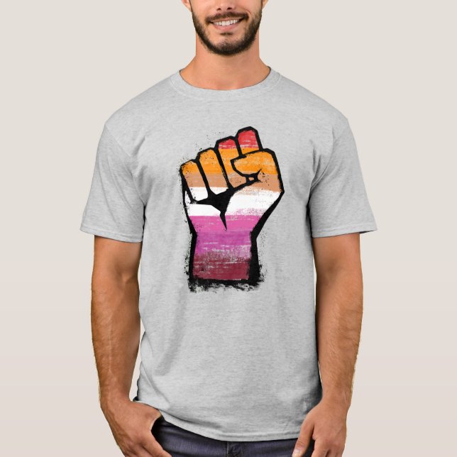Camiseta Protesto Lésbico Punho (Frente)