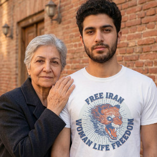 Camiseta Protesto Libere o Irã   Leão Azul Irado