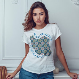 Camiseta Protesto pela Liberdade da Mulher | Flores Azuis
