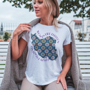 Camiseta Protesto pela Liberdade da Mulher   Flores Violeta