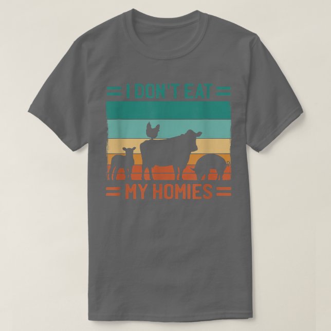 Camiseta Protesto Vegetariano Eu Não Como Minhas Casas (Frente do Design)