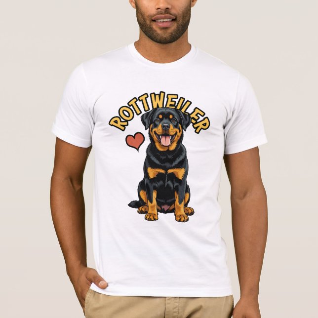 Camiseta Protetor Confiante: Camisa-T Rottweiler (Frente)