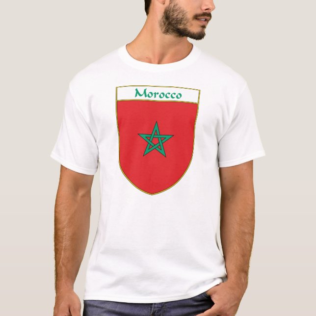 Camiseta Protetor da bandeira de Marrocos (Frente)