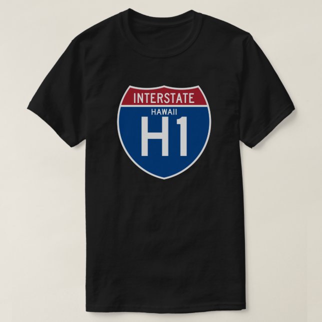 Camiseta Protetor da estrada nacional de Havaí HI I-H1 - (Frente do Design)