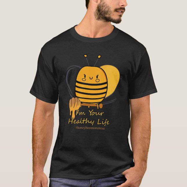 Camiseta Protetor da Vida da Abelha Melífera - Adesivo de 2 (Frente)