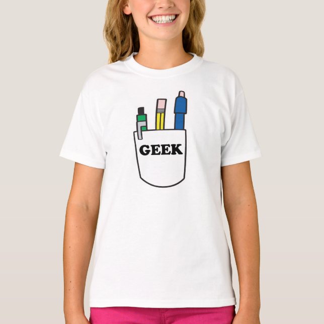 Camiseta Protetor de bolso de GEEK engraçado (Frente)