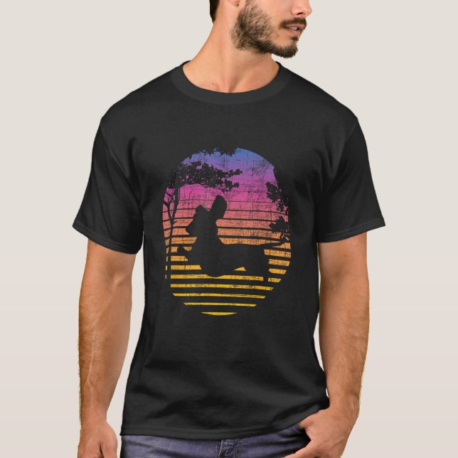 Camiseta Protetor de Dachshund Retro Sunset - Pão de Cão -  (Frente)