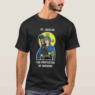 Camiseta Protetor De Ondas De santo Da Ucrânia Suporta Vin