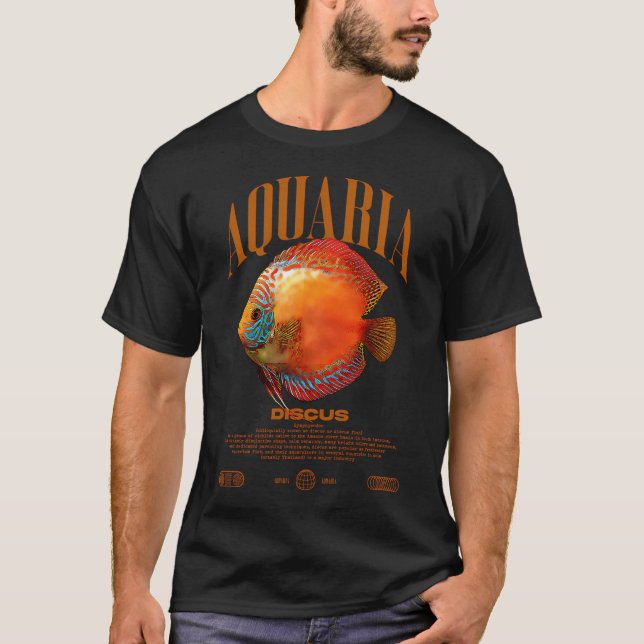 Camiseta Protetor de Peixe Ciclídeo Discus Moda Urbana Mode (Frente)
