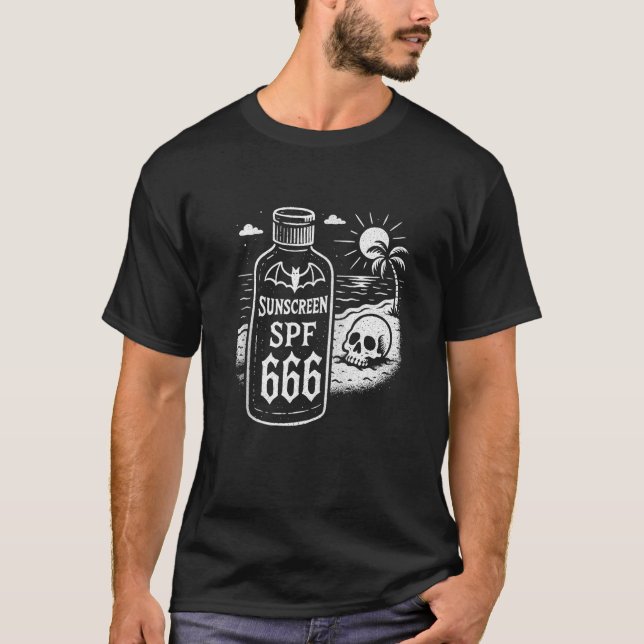 Camiseta Protetor Solar Verão Gótico FPS 666 Zip  (Frente)