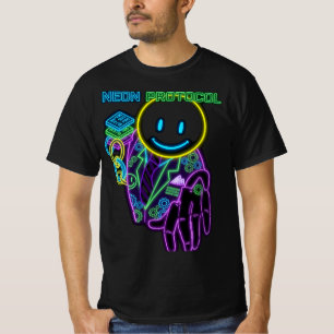 Camiseta Protocolo Neon: Sorriso Cibernético Digital