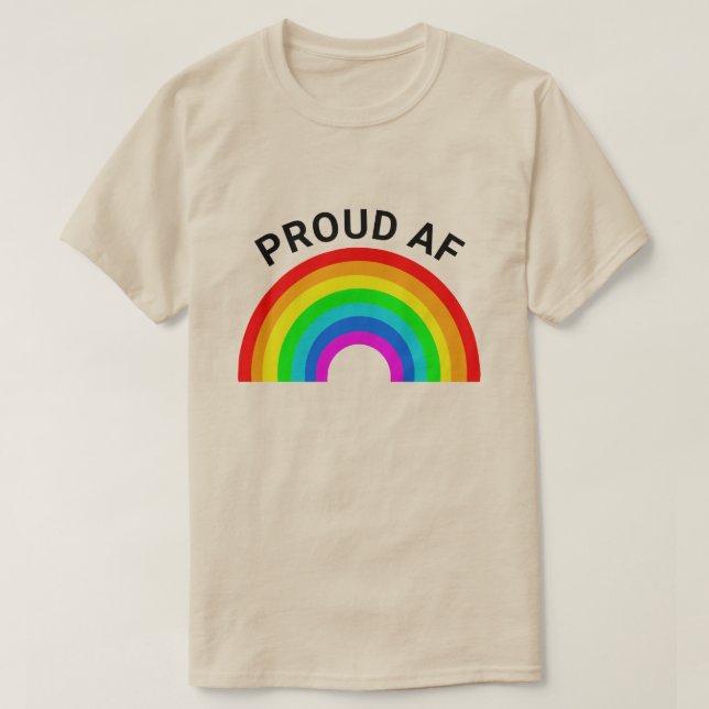 CAMISETA PROUD AF RAINBOW (Frente do Design)