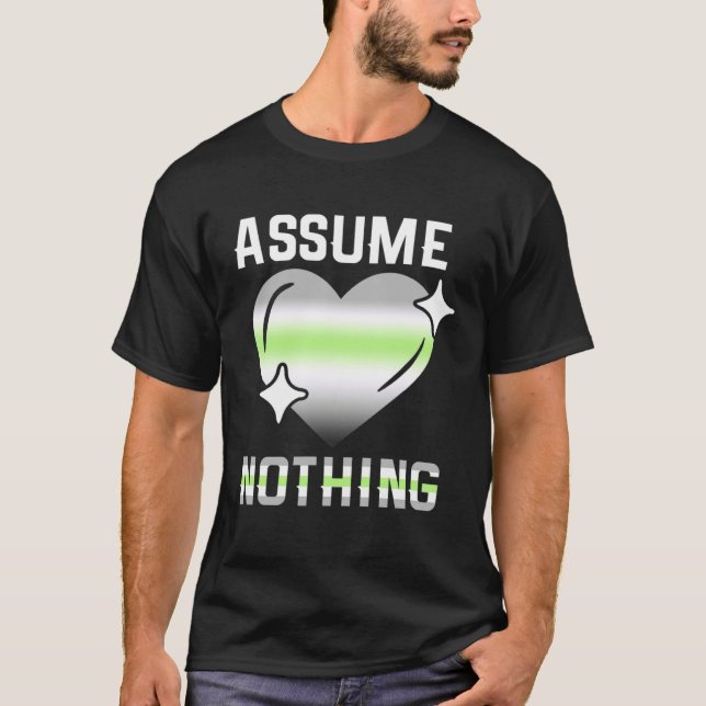 Camiseta Proud AGENDER Assume Nothing Nonbinary Agender Fla (Frente)