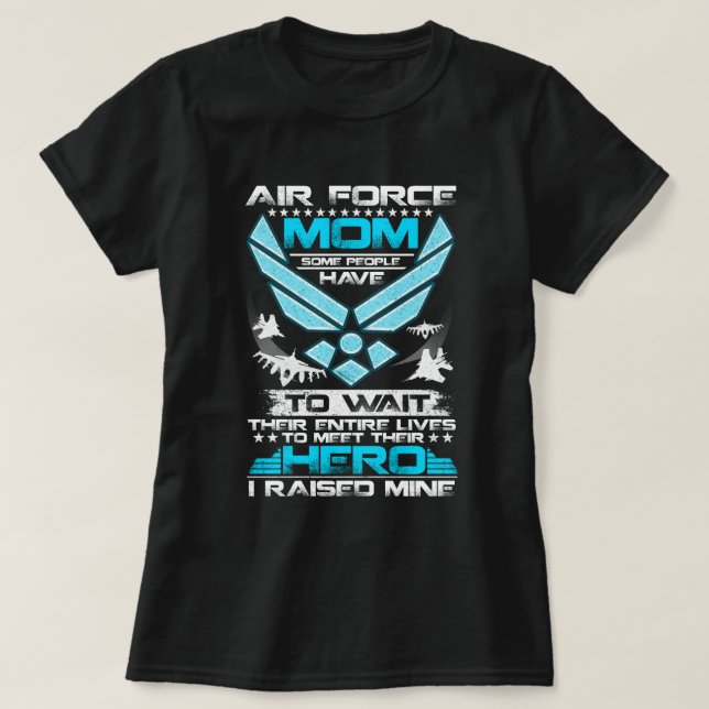 Camiseta Proud Air Force Mom US Heart Military Mothers Day (Frente do Design)