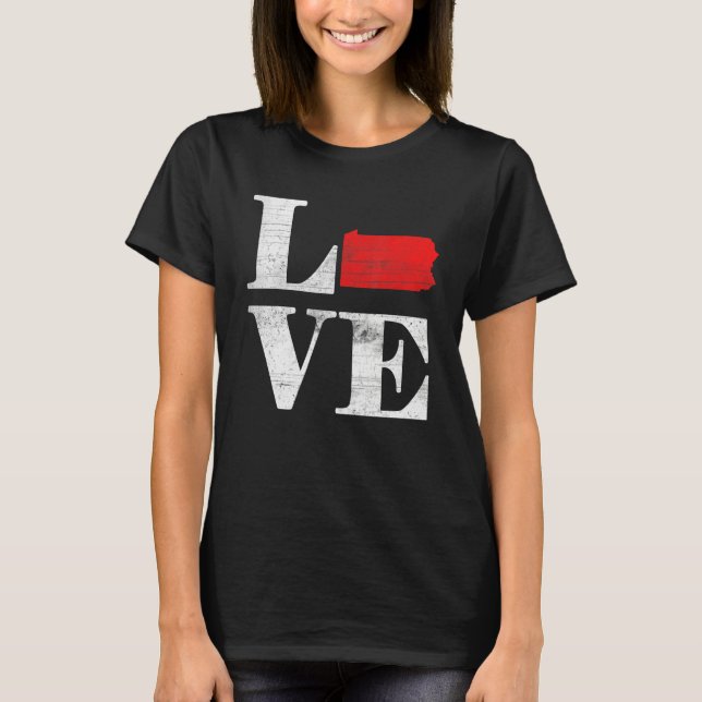 Camiseta Proud America Citizen State Flag Land Map Love Pen (Frente)