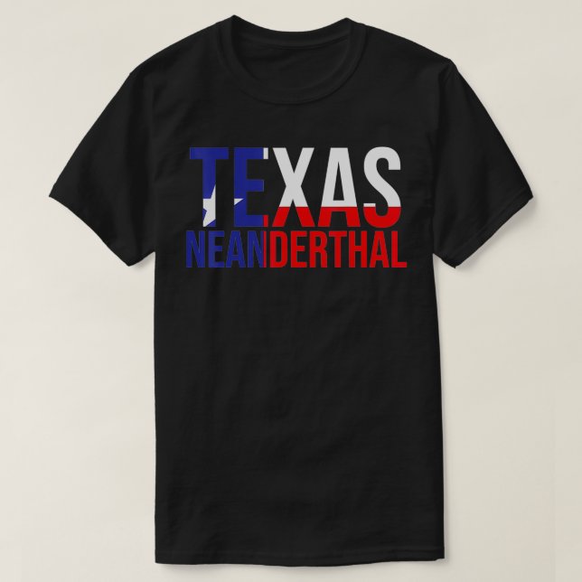 Camiseta Proud American Teas Neanderthal Thinking Tean Flag (Frente do Design)