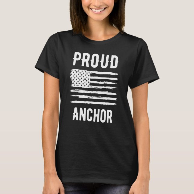 Camiseta Proud Anchor Profession American Flag (Frente)