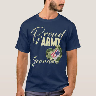 Camiseta Proud Army Grandma Camoue Dogag USA American Flag 