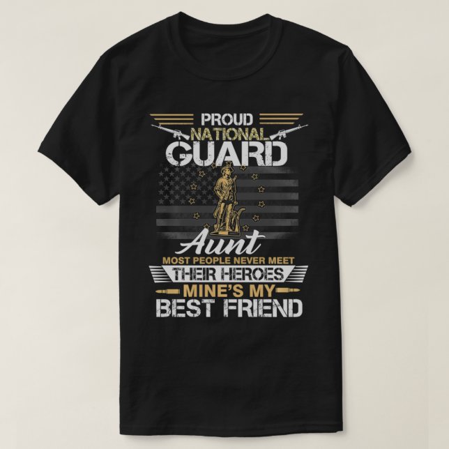 Camiseta Proud Army National Guard Aunt Flag  U (Frente do Design)
