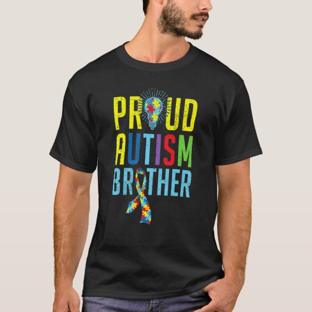 Camiseta Proud Autism Brother Sibling Autism Awareness Day (Frente)