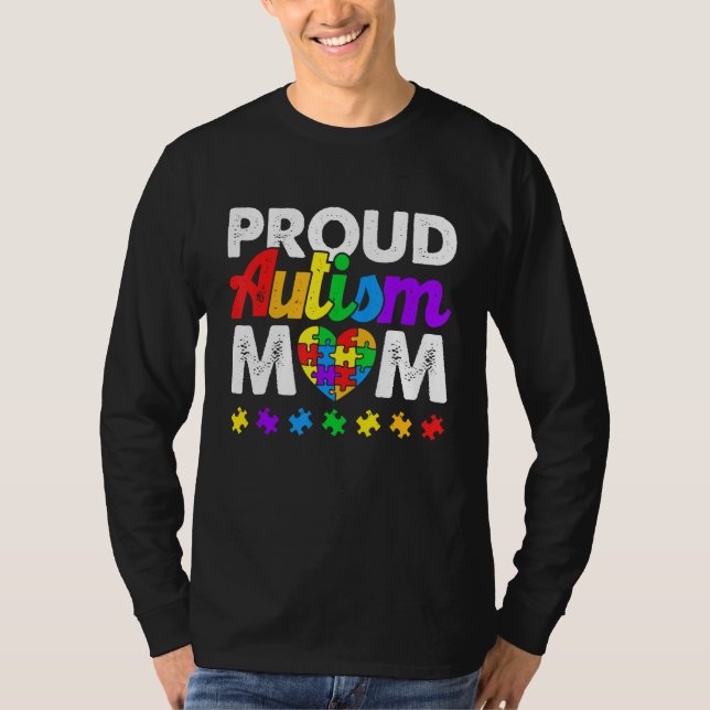 Camiseta Proud Autism Mom Autism Awareness Acceptance Color (Frente)