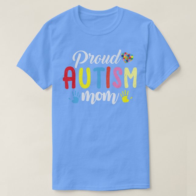 Camiseta Proud Autism Mom - Autism Puzzle Awareness ADHD Au (Frente do Design)