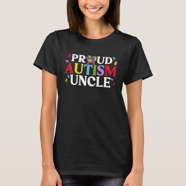 Camiseta Proud Autism Uncle Matching Family Autism Awarenes (Frente)