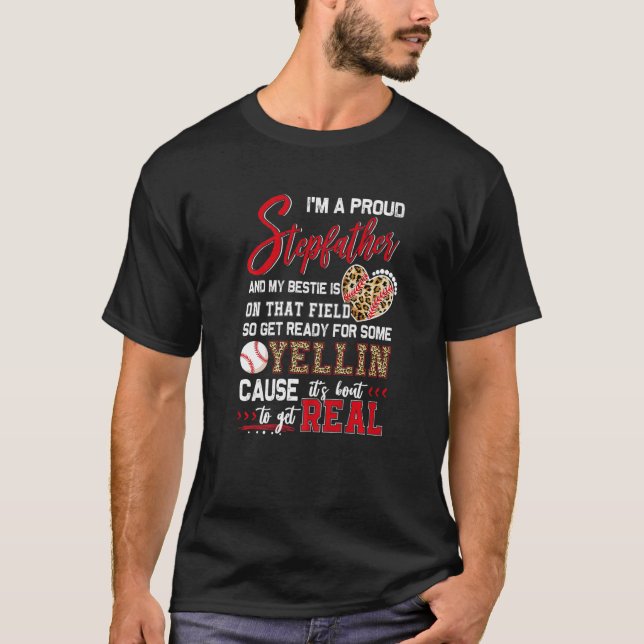 Camiseta Proud Baseball Stepfather Baseball Family Matching (Frente)