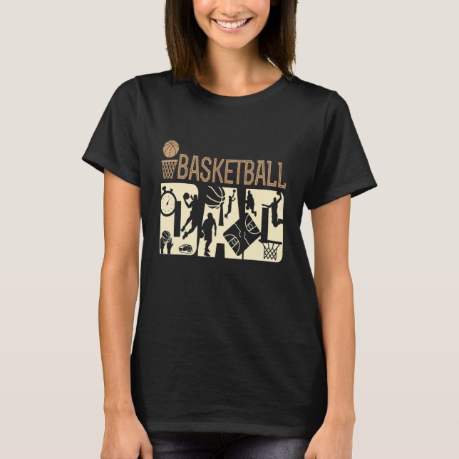 Camiseta Proud basketball dad daddy father's day  basket dr (Frente)