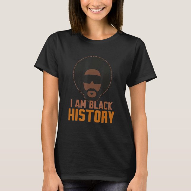 Camiseta Proud Black History Funny Afro Man Matching Family (Frente)
